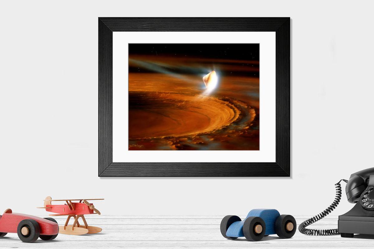 Shown hanging in a room: Modern 14"x12" (36x31cm)