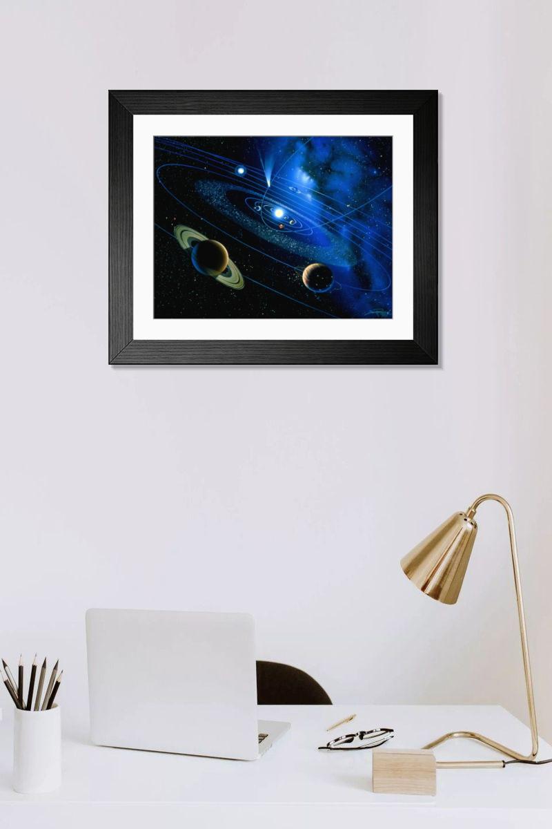 Shown hanging in a room: Modern 14"x12" (36x31cm)