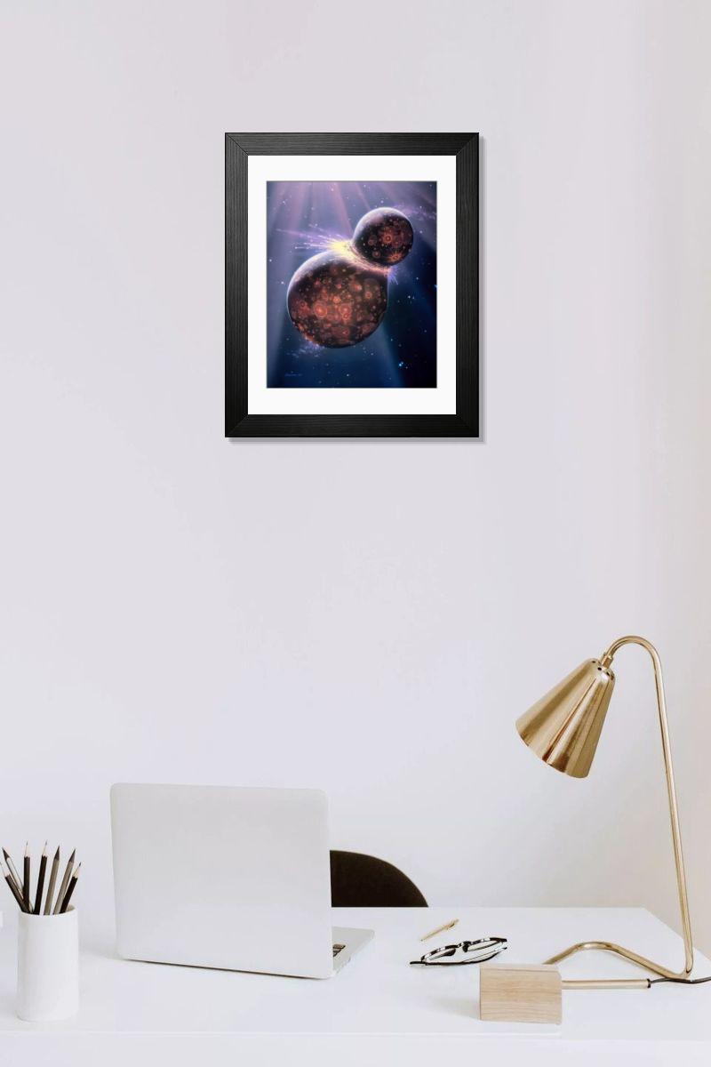 Shown hanging in a room: Modern 14"x12" (36x31cm)