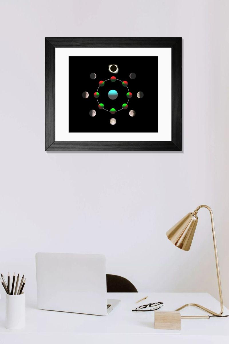 Shown hanging in a room: Modern 14"x12" (36x31cm)