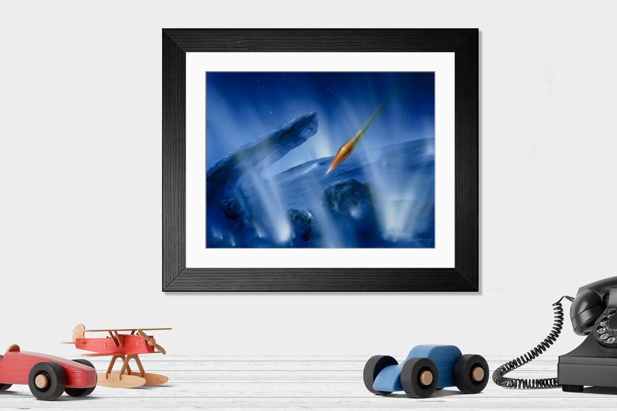 Shown hanging in a room: Modern 14"x12" (36x31cm)