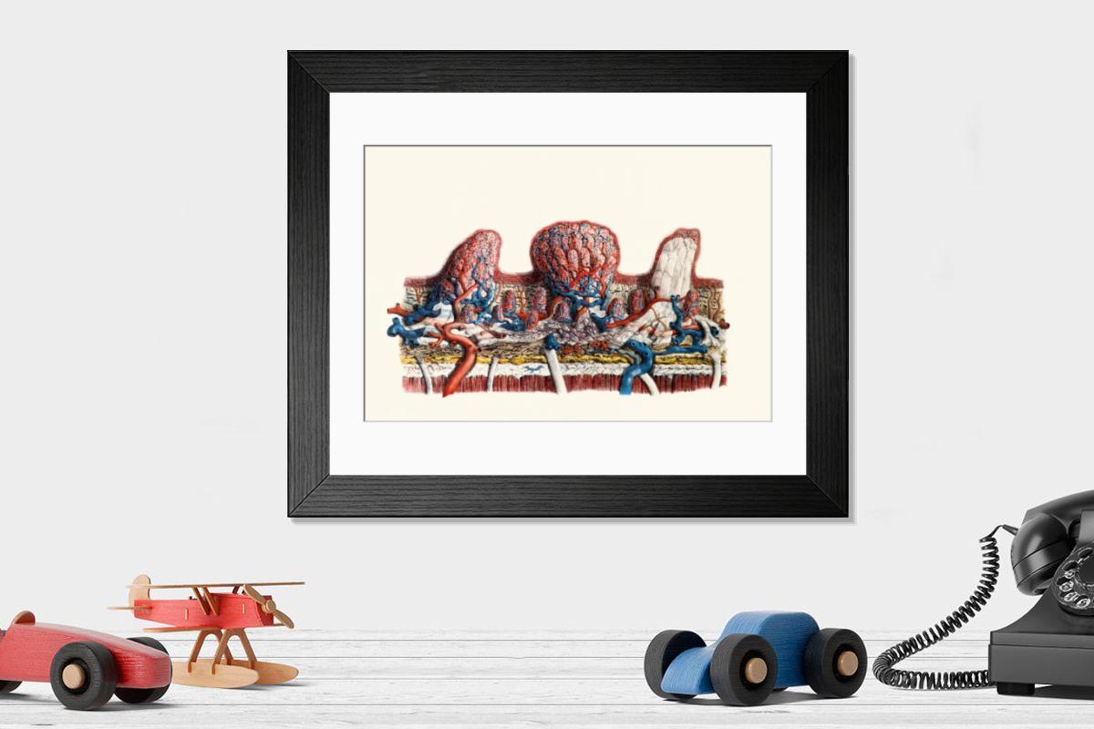 Shown hanging in a room: Modern 14"x12" (36x31cm)