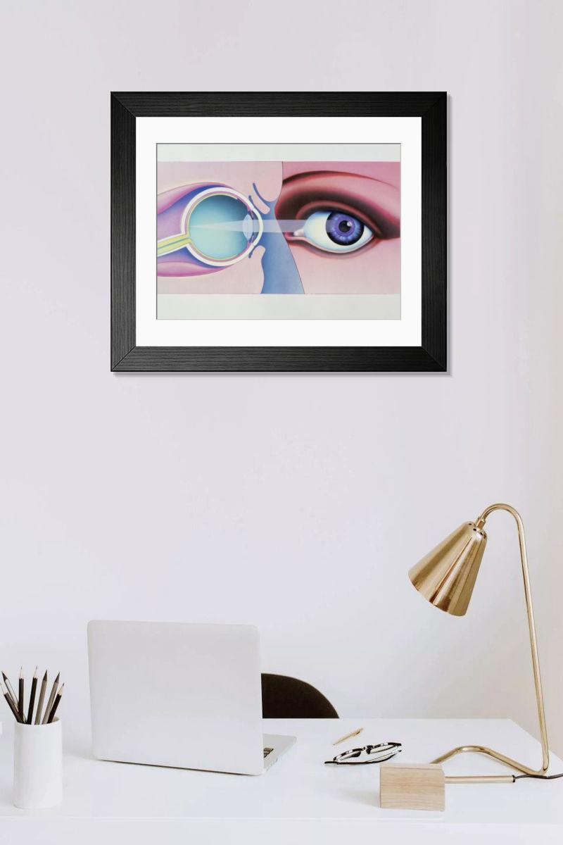 Shown hanging in a room: Modern 14"x12" (36x31cm)