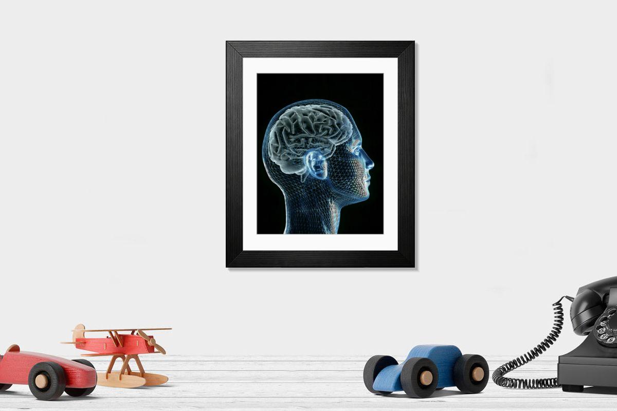 Shown hanging in a room: Modern 14"x12" (36x31cm)