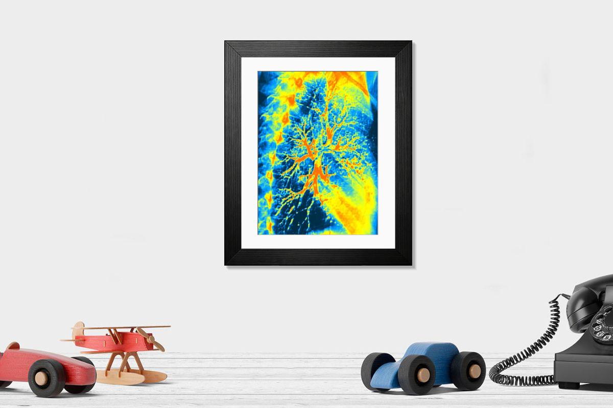 Shown hanging in a room: Modern 14"x12" (36x31cm)
