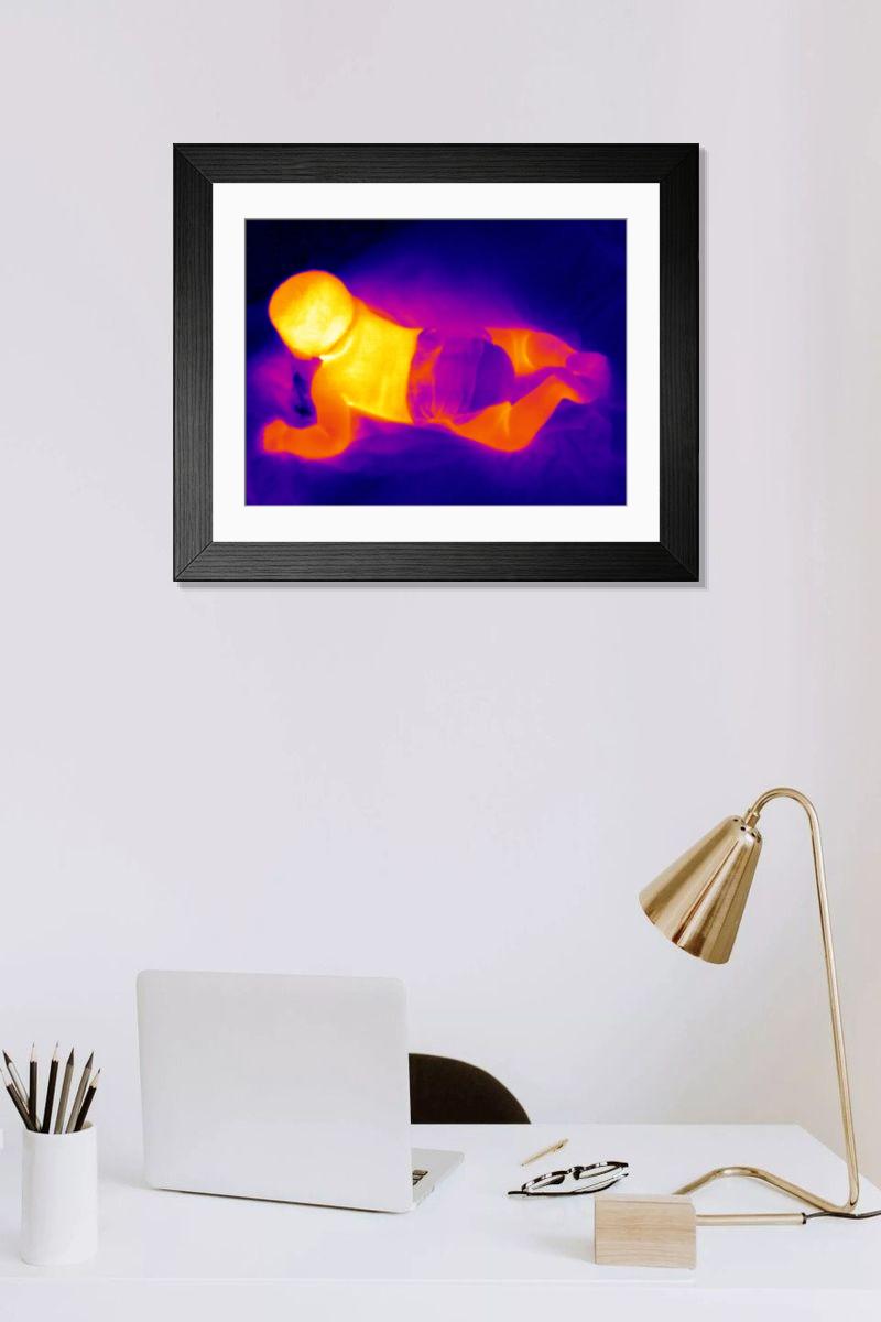Shown hanging in a room: Modern 14"x12" (36x31cm)