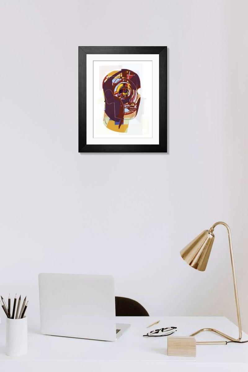 Shown hanging in a room: Modern 14"x12" (36x31cm)