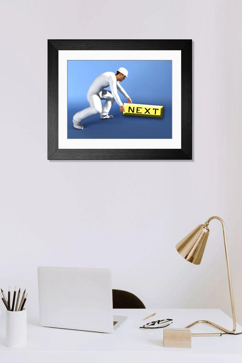 Shown hanging in a room: Modern 14"x12" (36x31cm)