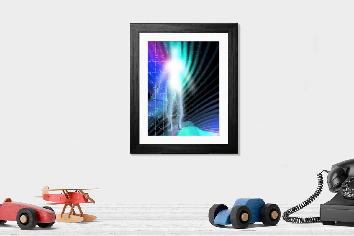 Shown hanging in a room: Modern 14"x12" (36x31cm)