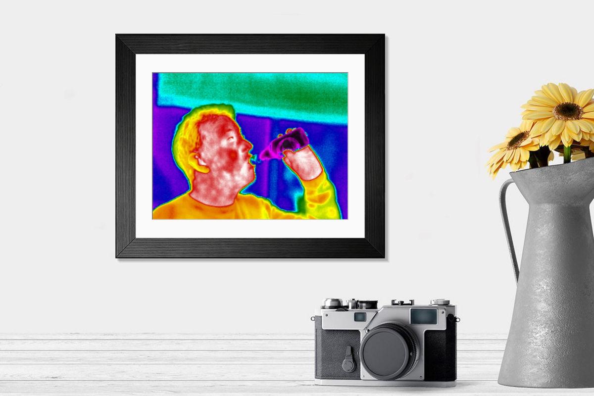Shown hanging in a room: Modern 14"x12" (36x31cm)