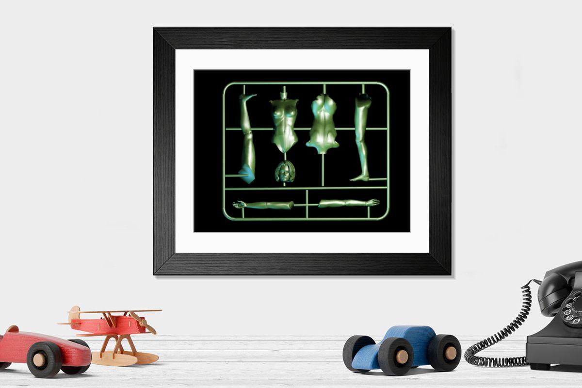 Shown hanging in a room: Modern 14"x12" (36x31cm)