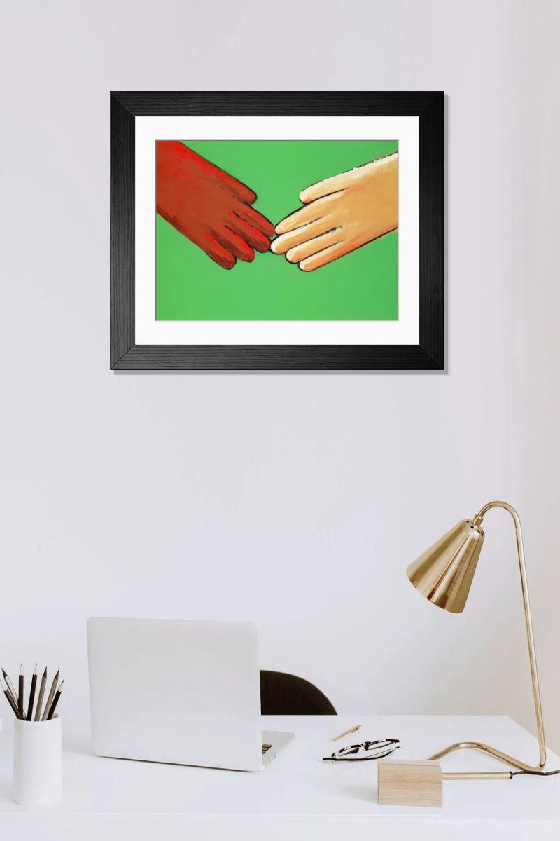 Shown hanging in a room: Modern 14"x12" (36x31cm)