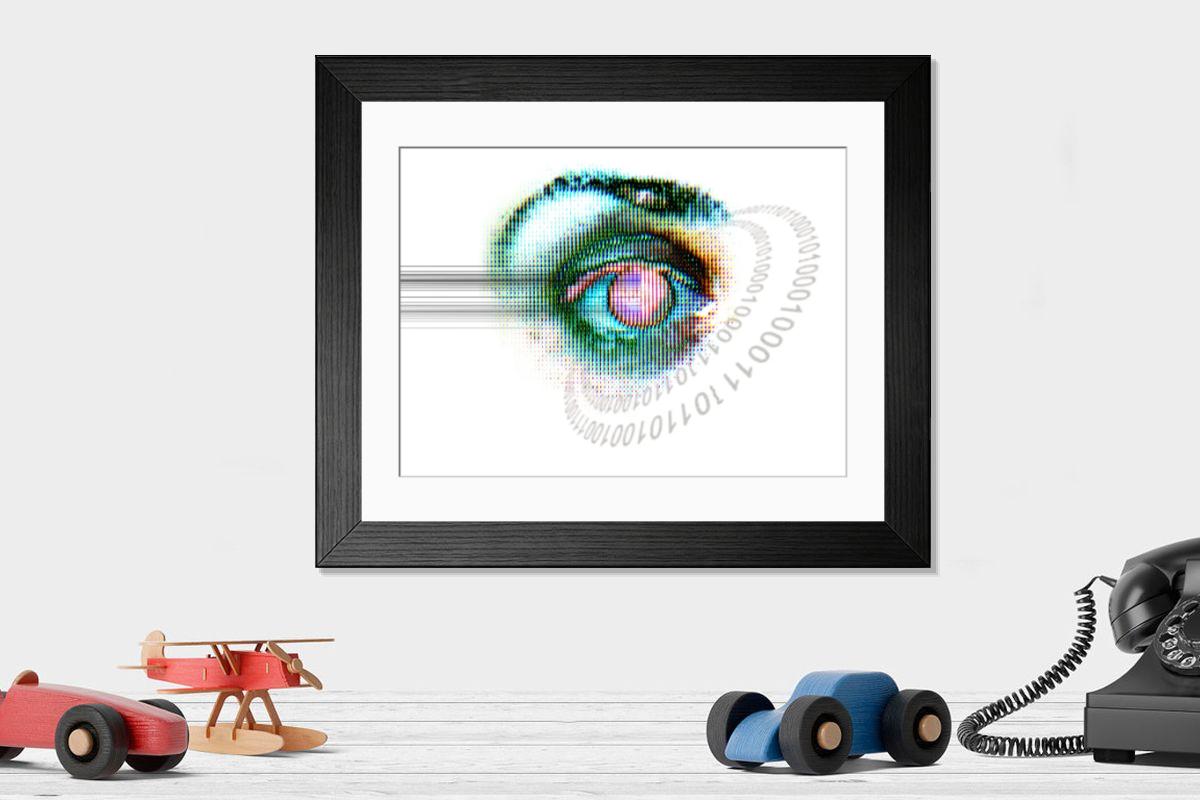 Shown hanging in a room: Modern 14"x12" (36x31cm)