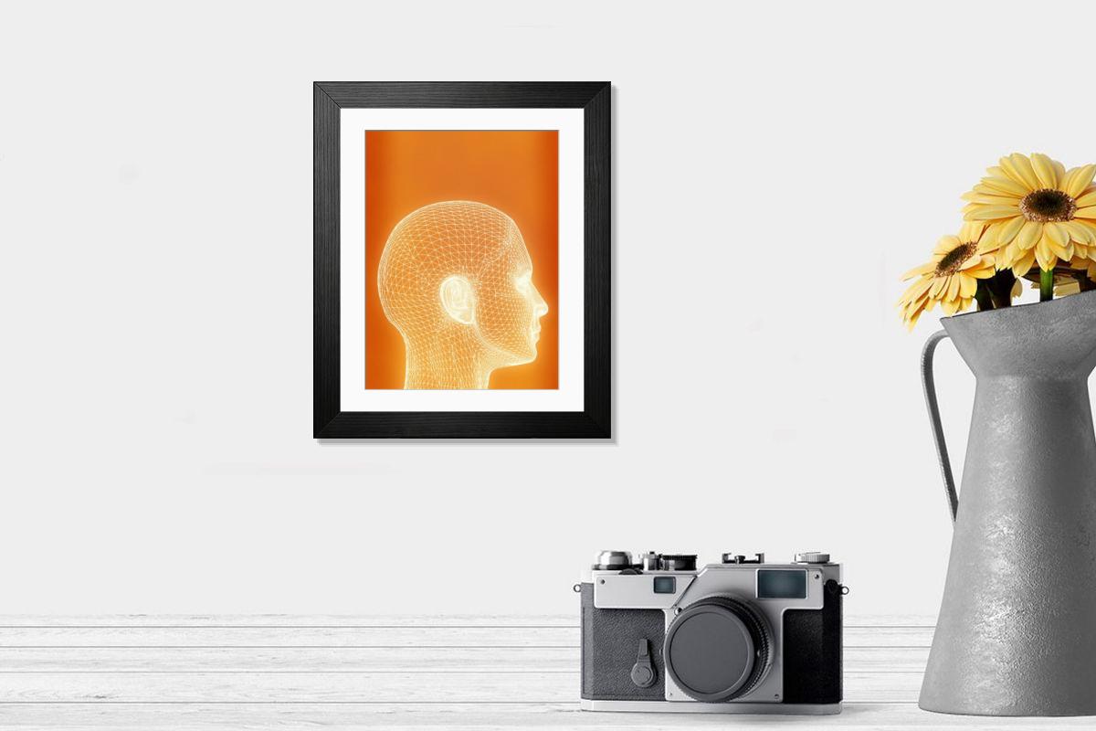Shown hanging in a room: Modern 14"x12" (36x31cm)