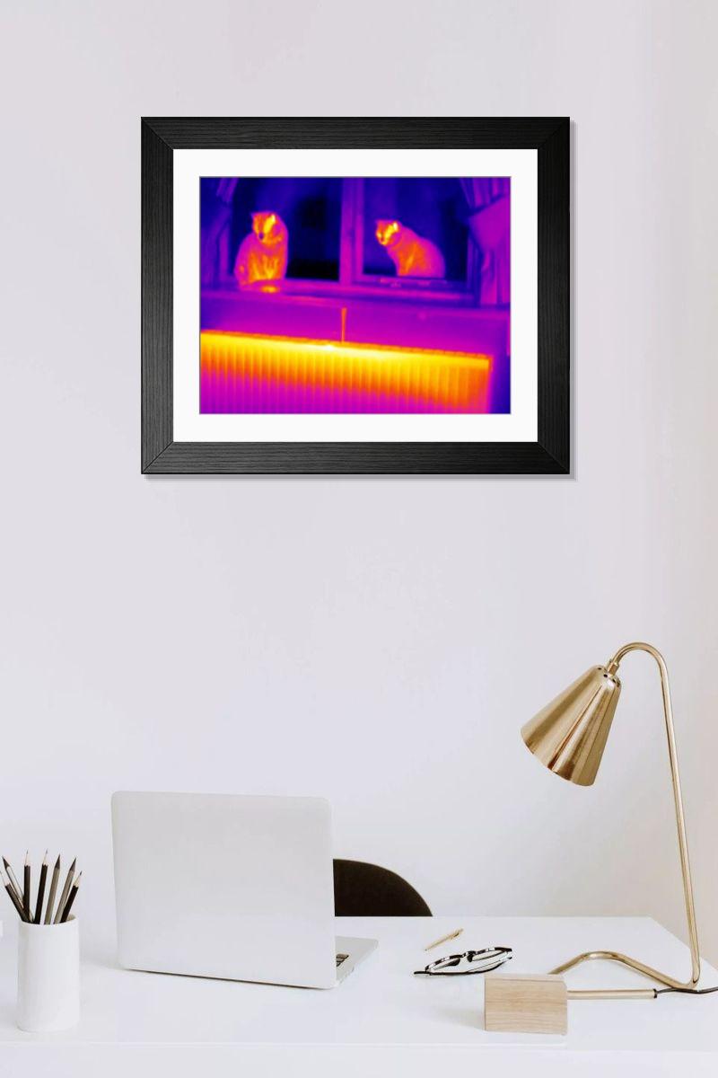 Shown hanging in a room: Modern 14"x12" (36x31cm)