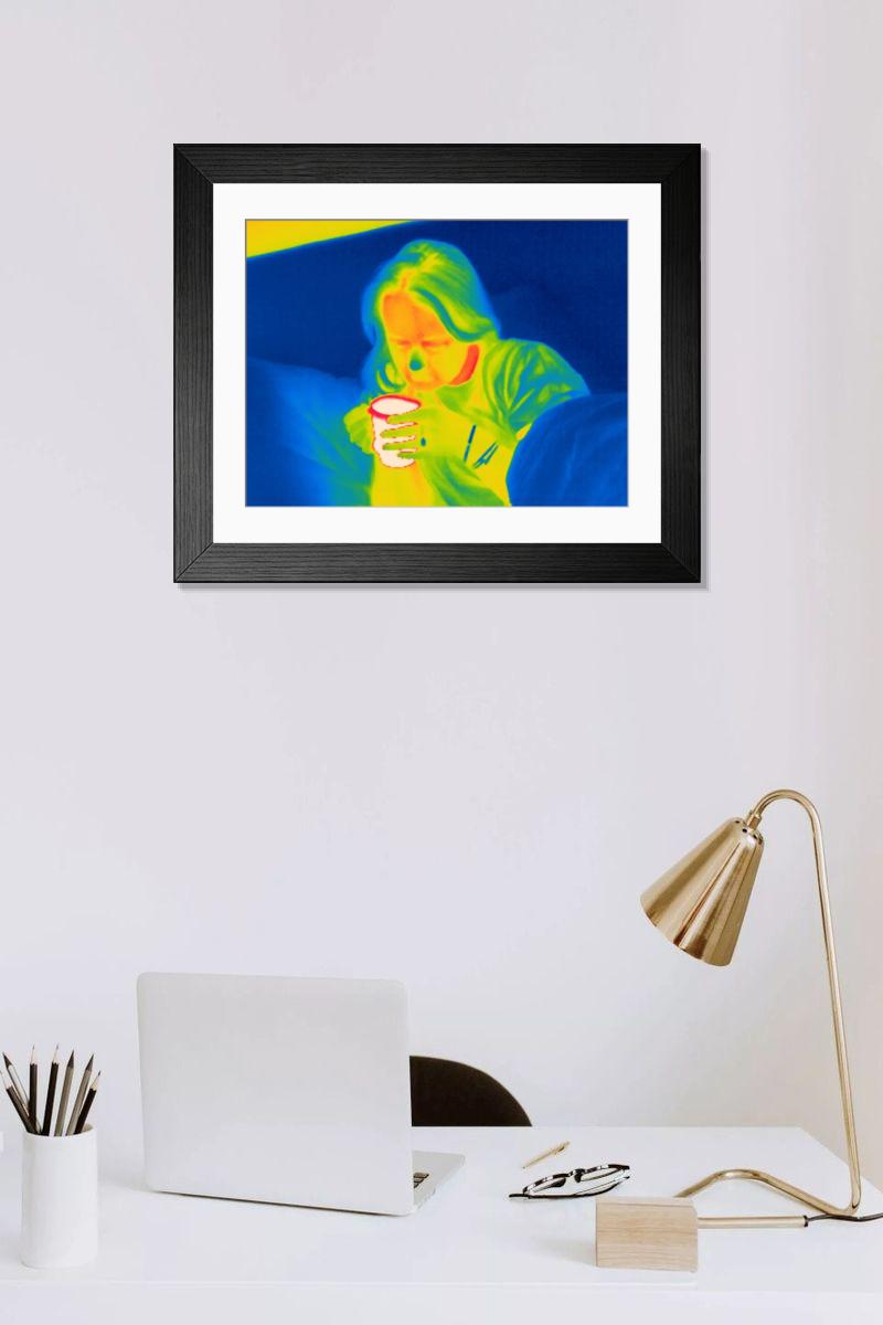 Shown hanging in a room: Modern 14"x12" (36x31cm)