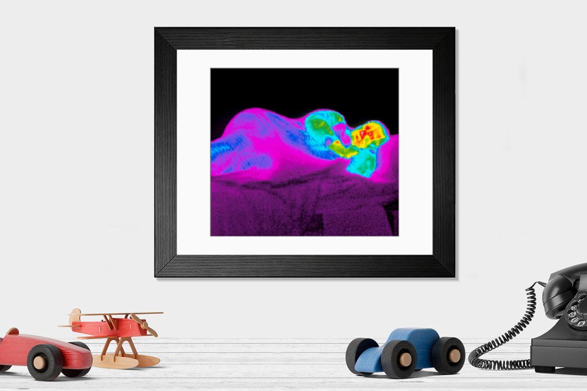 Shown hanging in a room: Modern 14"x12" (36x31cm)
