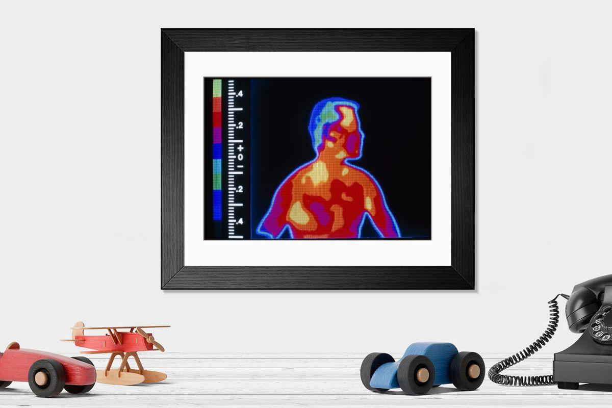 Shown hanging in a room: Modern 14"x12" (36x31cm)