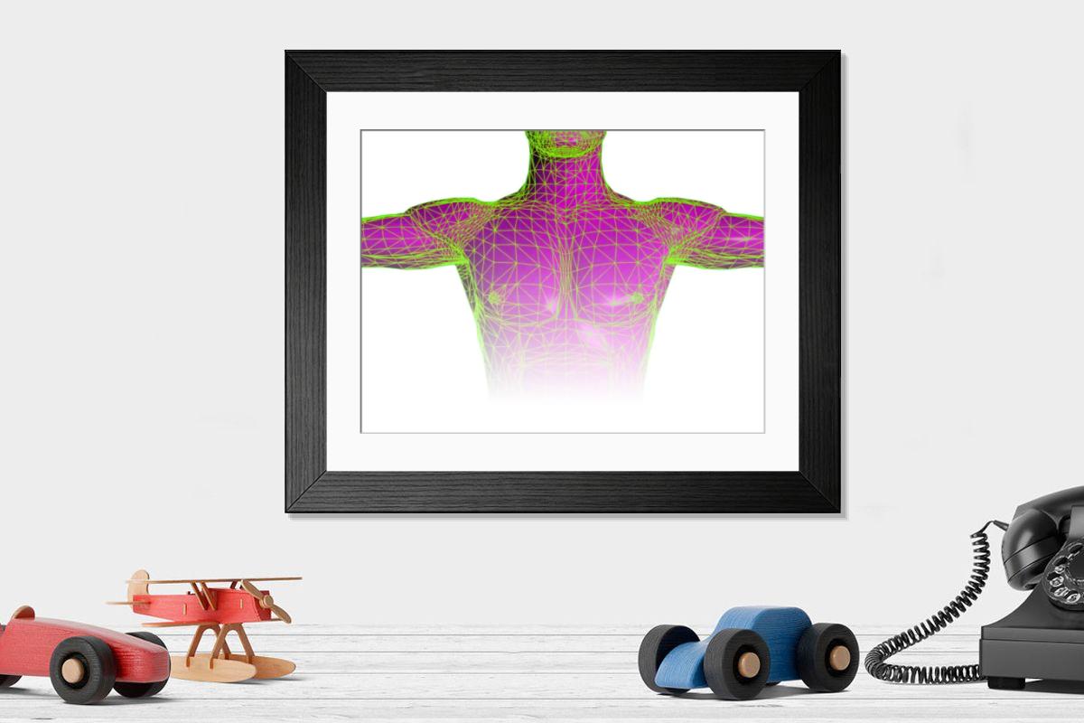 Shown hanging in a room: Modern 14"x12" (36x31cm)