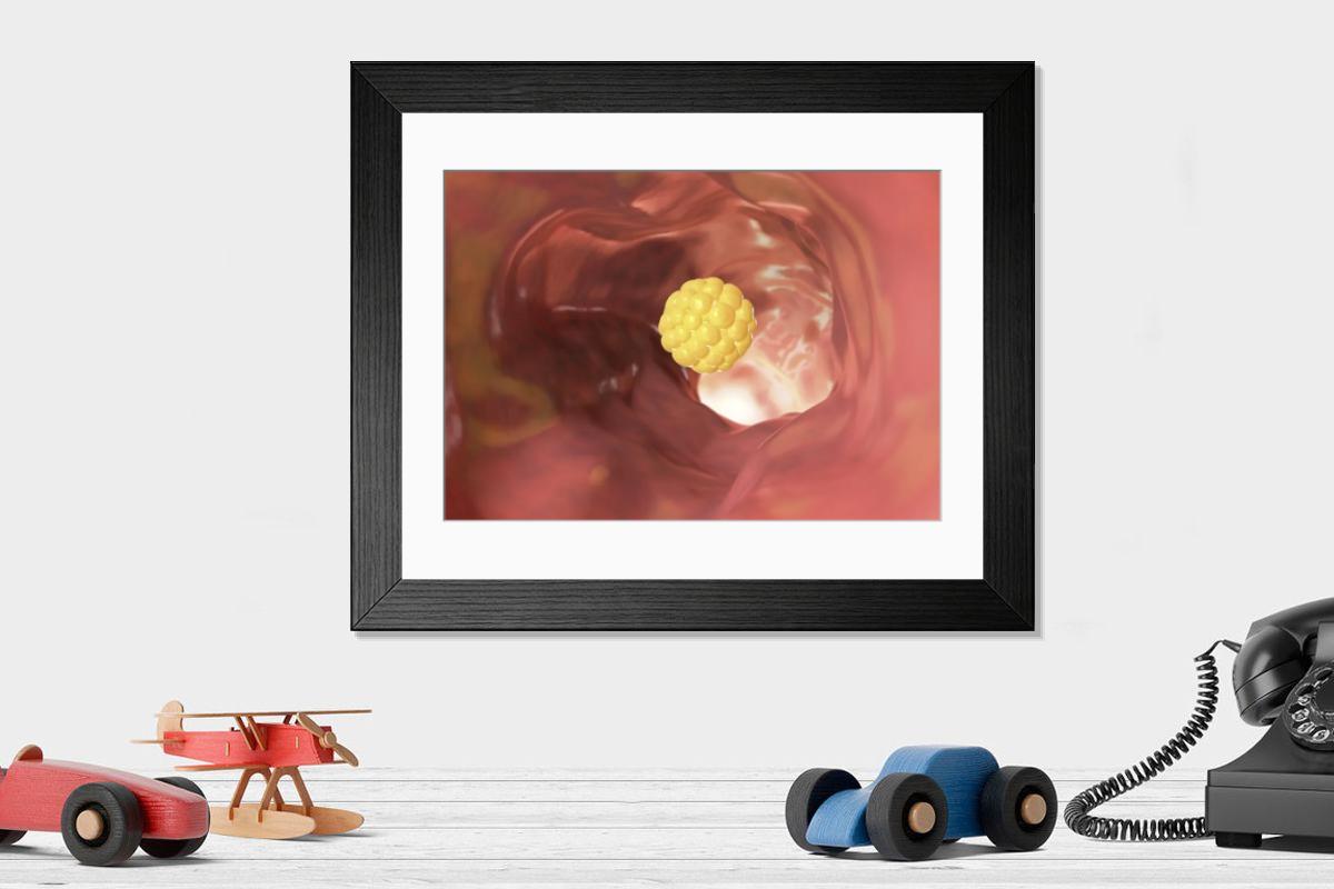 Shown hanging in a room: Modern 14"x12" (36x31cm)