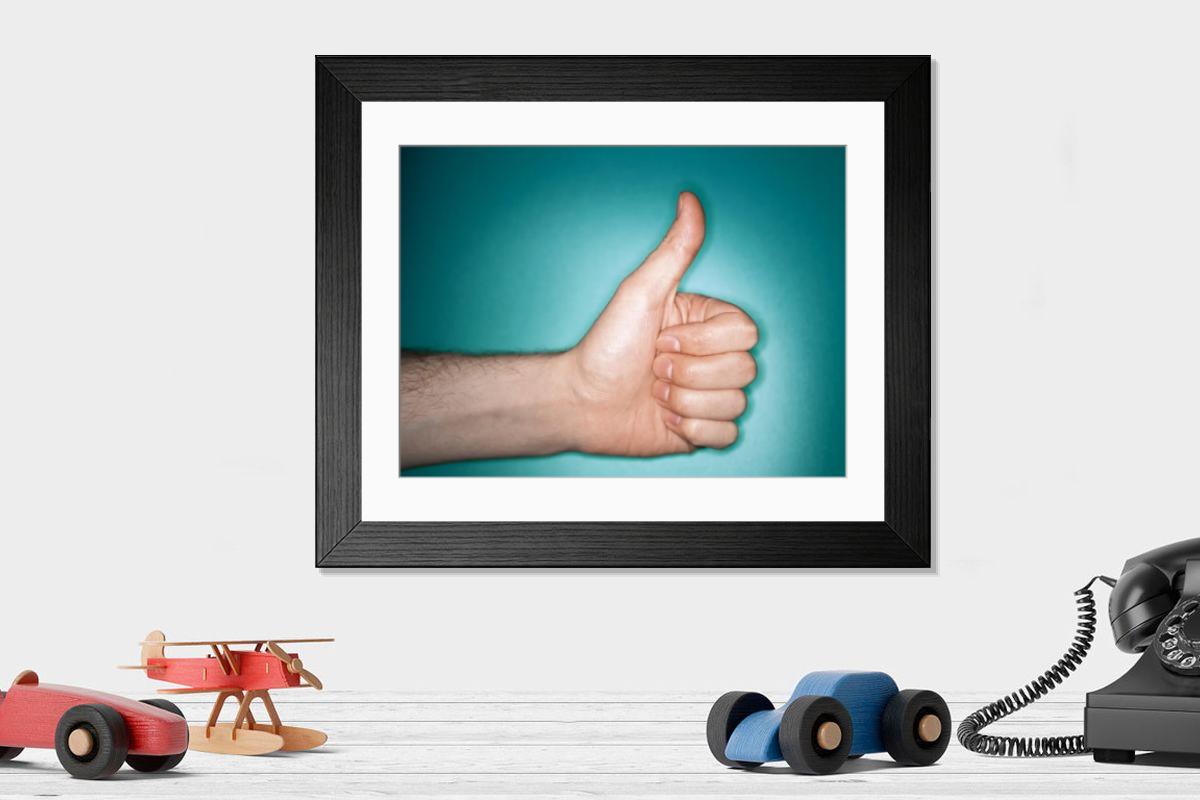 Shown hanging in a room: Modern 14"x12" (36x31cm)