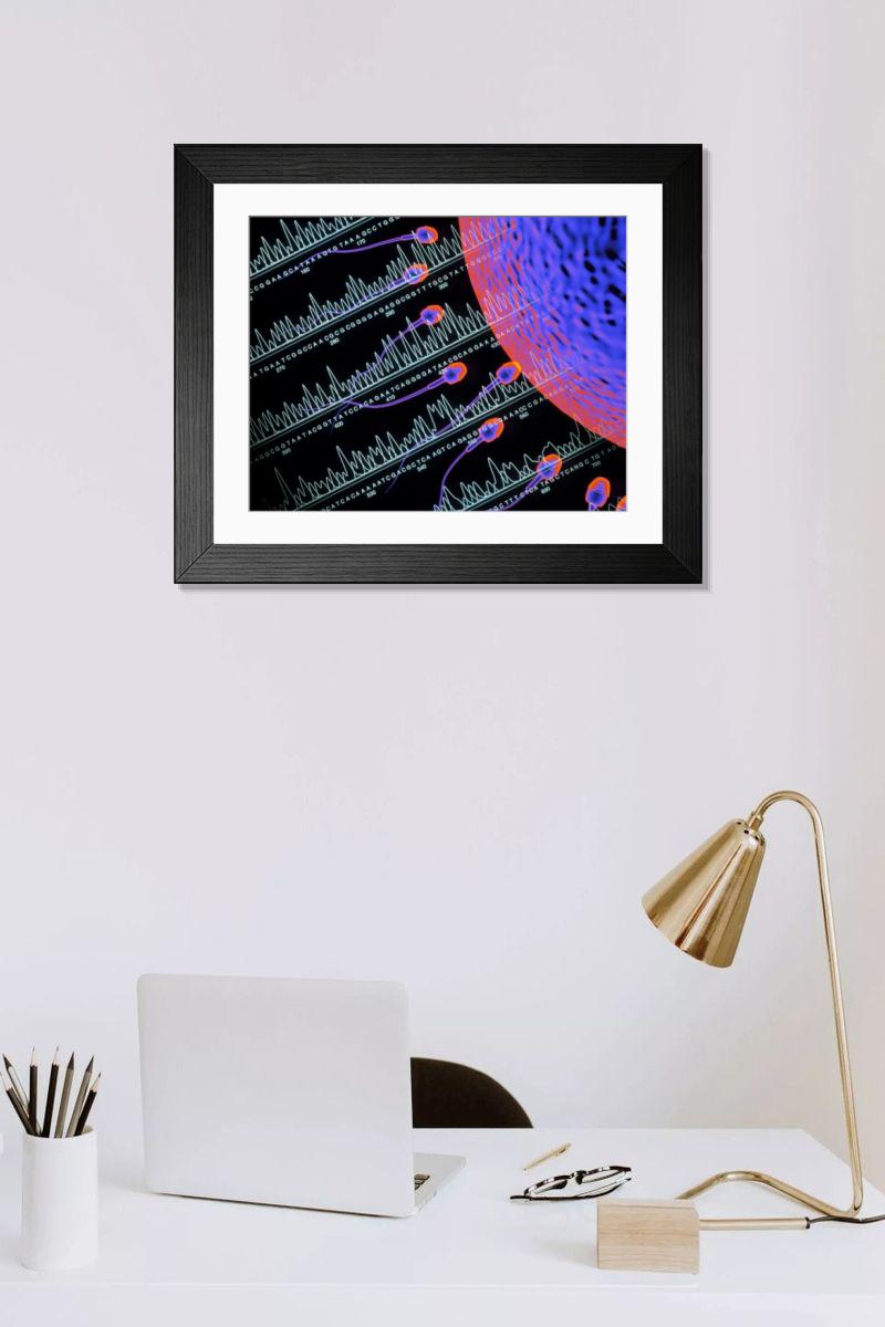 Shown hanging in a room: Modern 14"x12" (36x31cm)