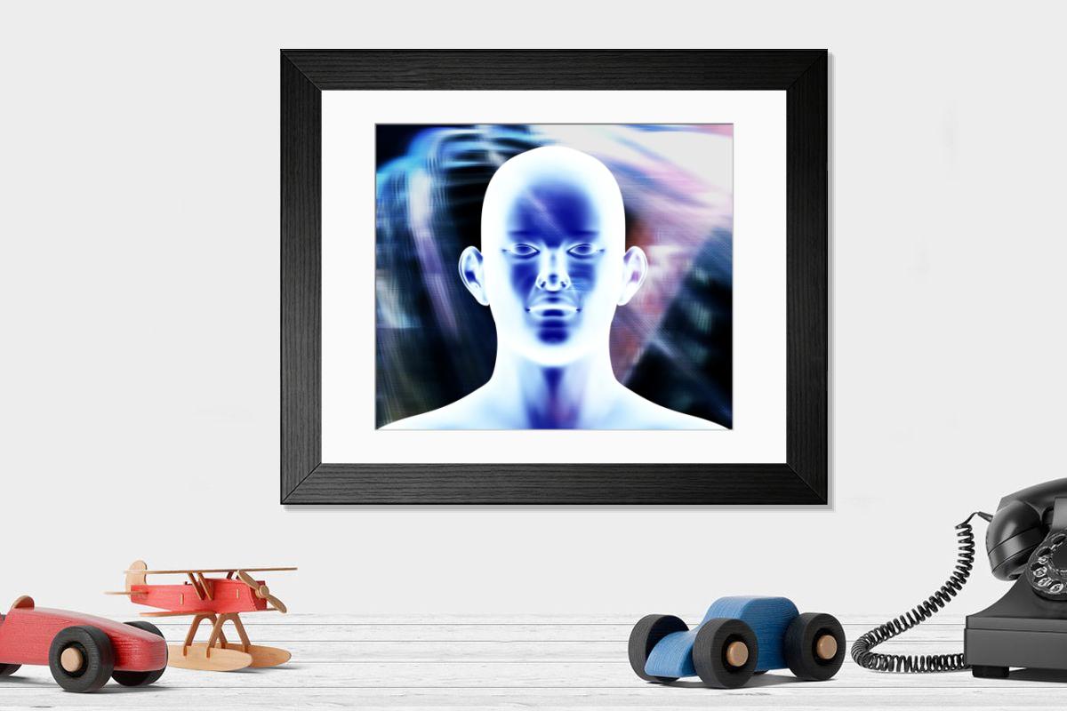Shown hanging in a room: Modern 14"x12" (36x31cm)