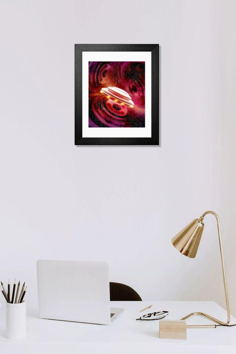 Shown hanging in a room: Modern 14"x12" (36x31cm)