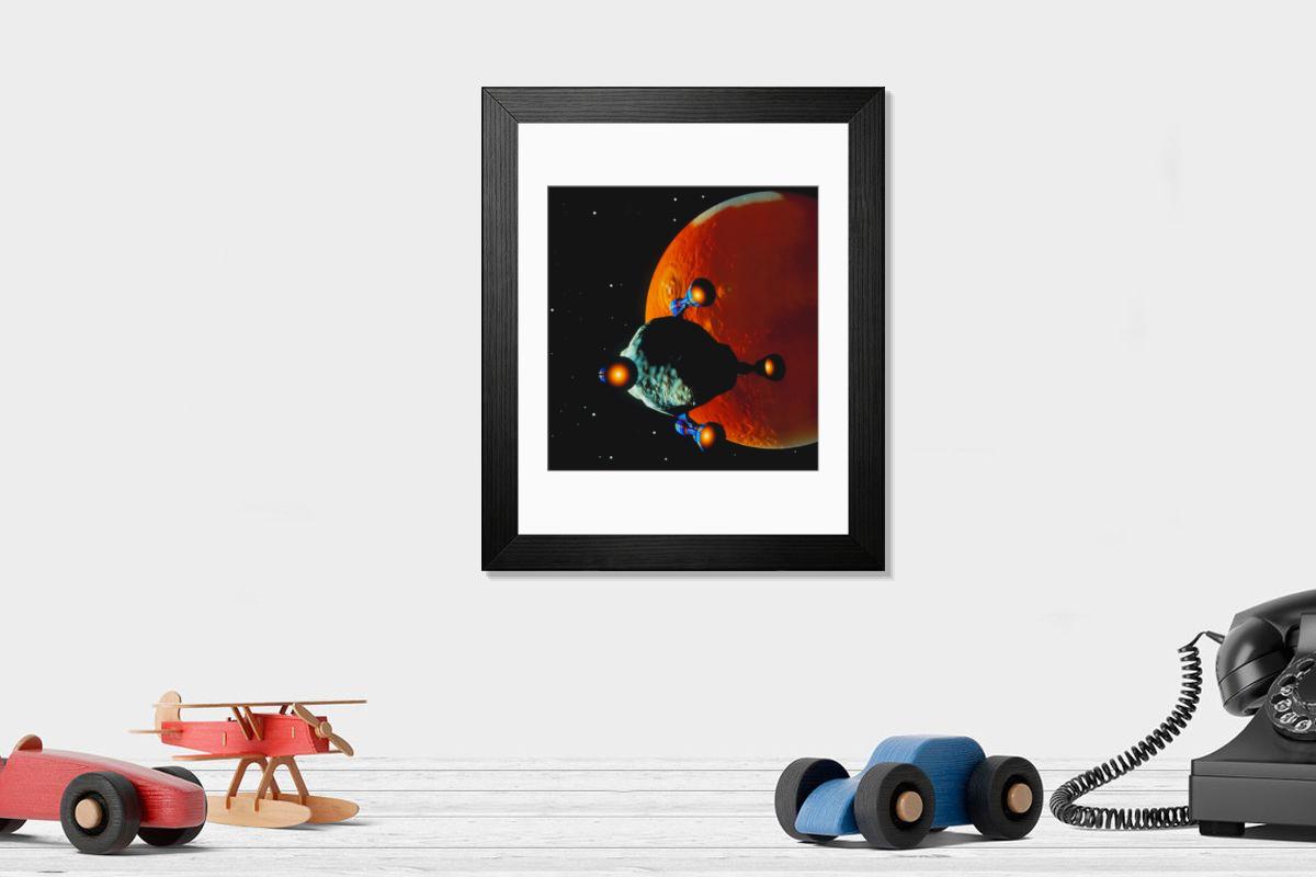 Shown hanging in a room: Modern 14"x12" (36x31cm)