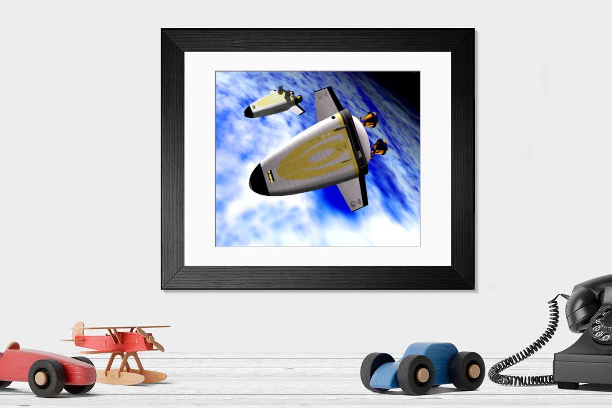 Shown hanging in a room: Modern 14"x12" (36x31cm)