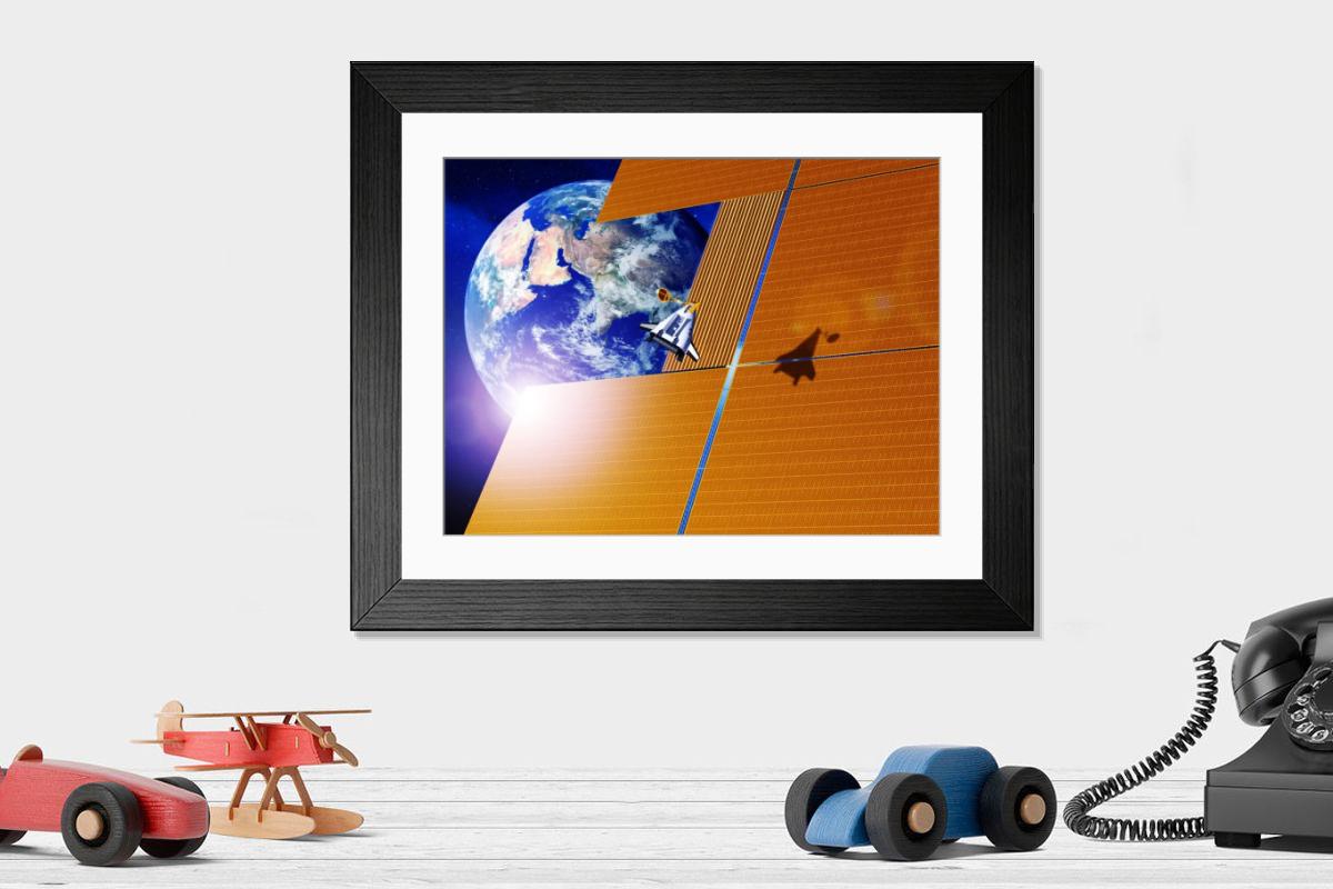 Shown hanging in a room: Modern 14"x12" (36x31cm)
