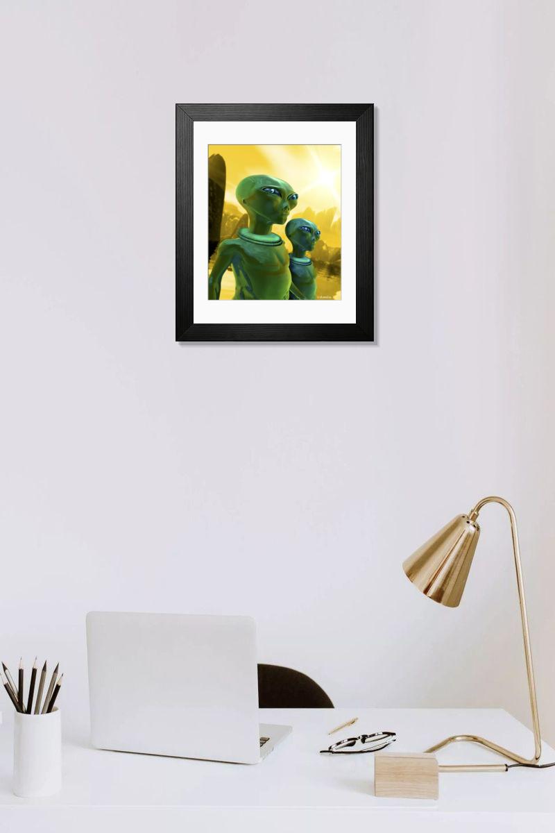 Shown hanging in a room: Modern 14"x12" (36x31cm)