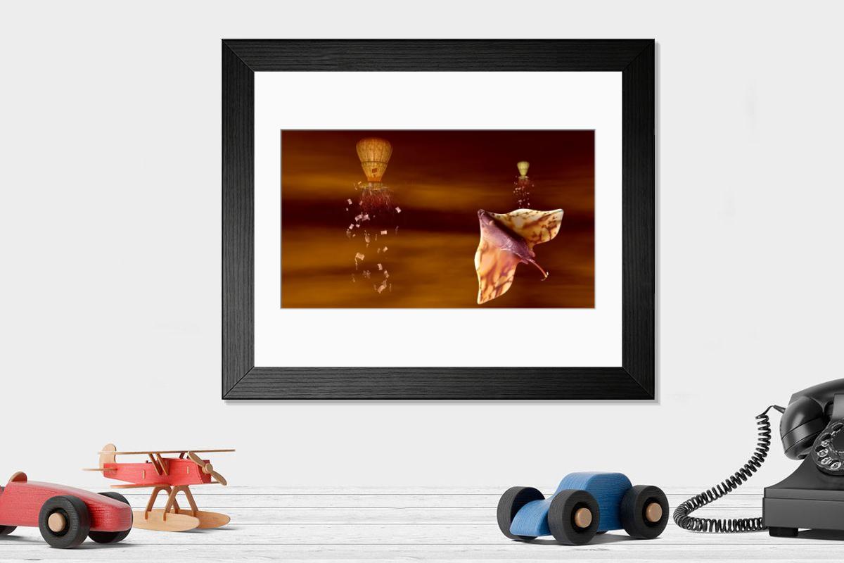 Shown hanging in a room: Modern 14"x12" (36x31cm)