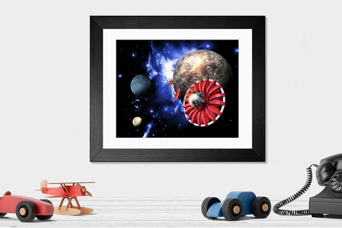 Shown hanging in a room: Modern 14"x12" (36x31cm)