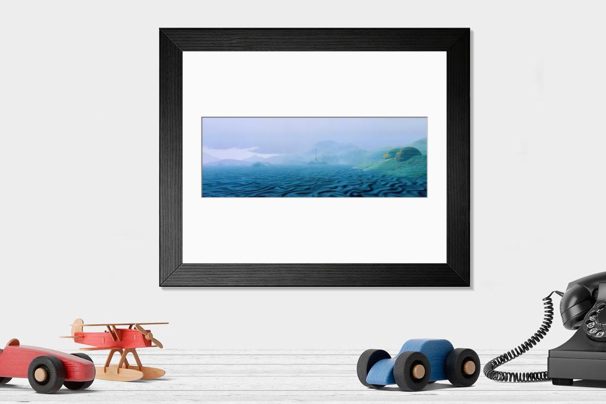 Shown hanging in a room: Modern 14"x12" (36x31cm)