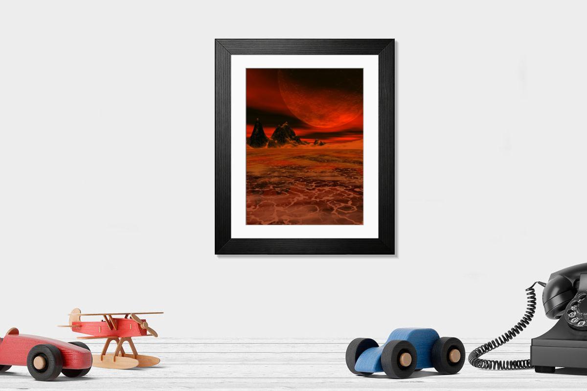 Shown hanging in a room: Modern 14"x12" (36x31cm)