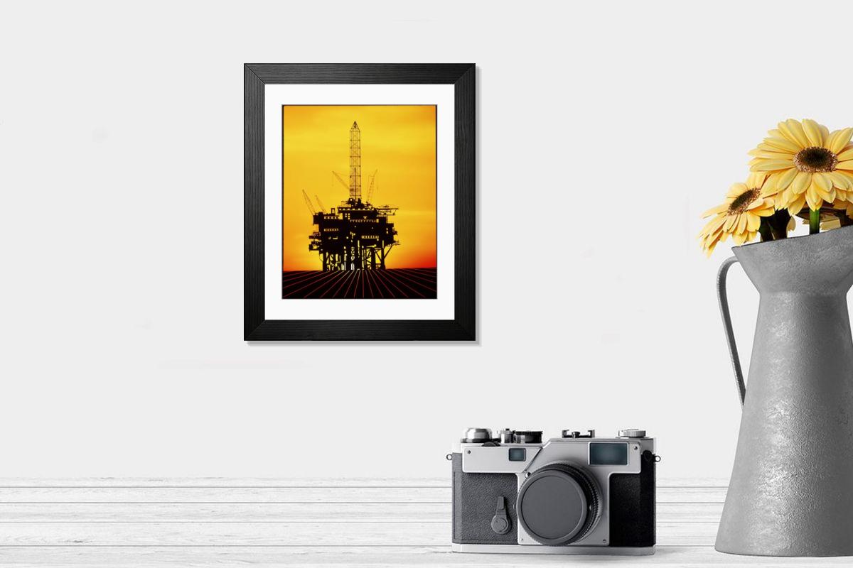 Shown hanging in a room: Modern 14"x12" (36x31cm)
