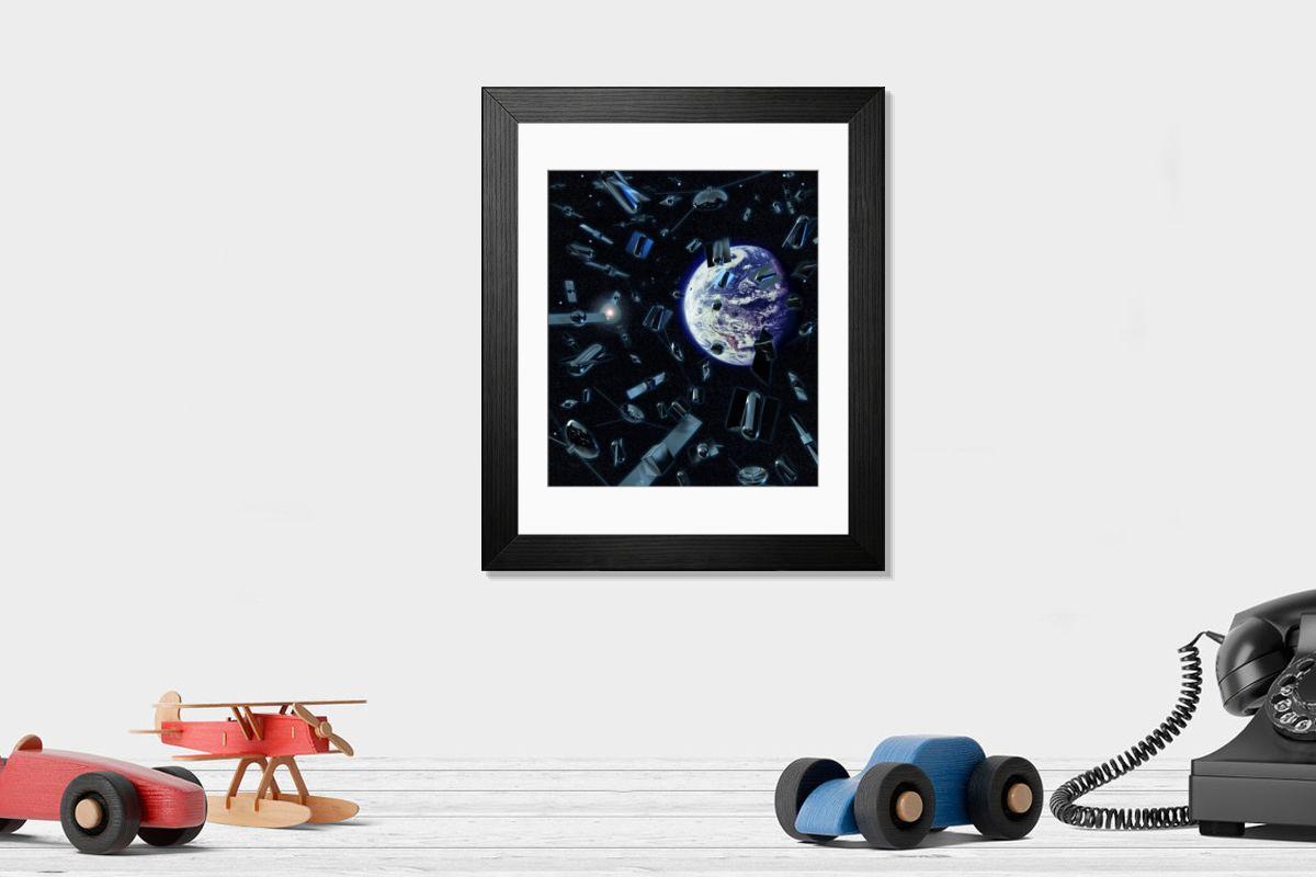 Shown hanging in a room: Modern 14"x12" (36x31cm)