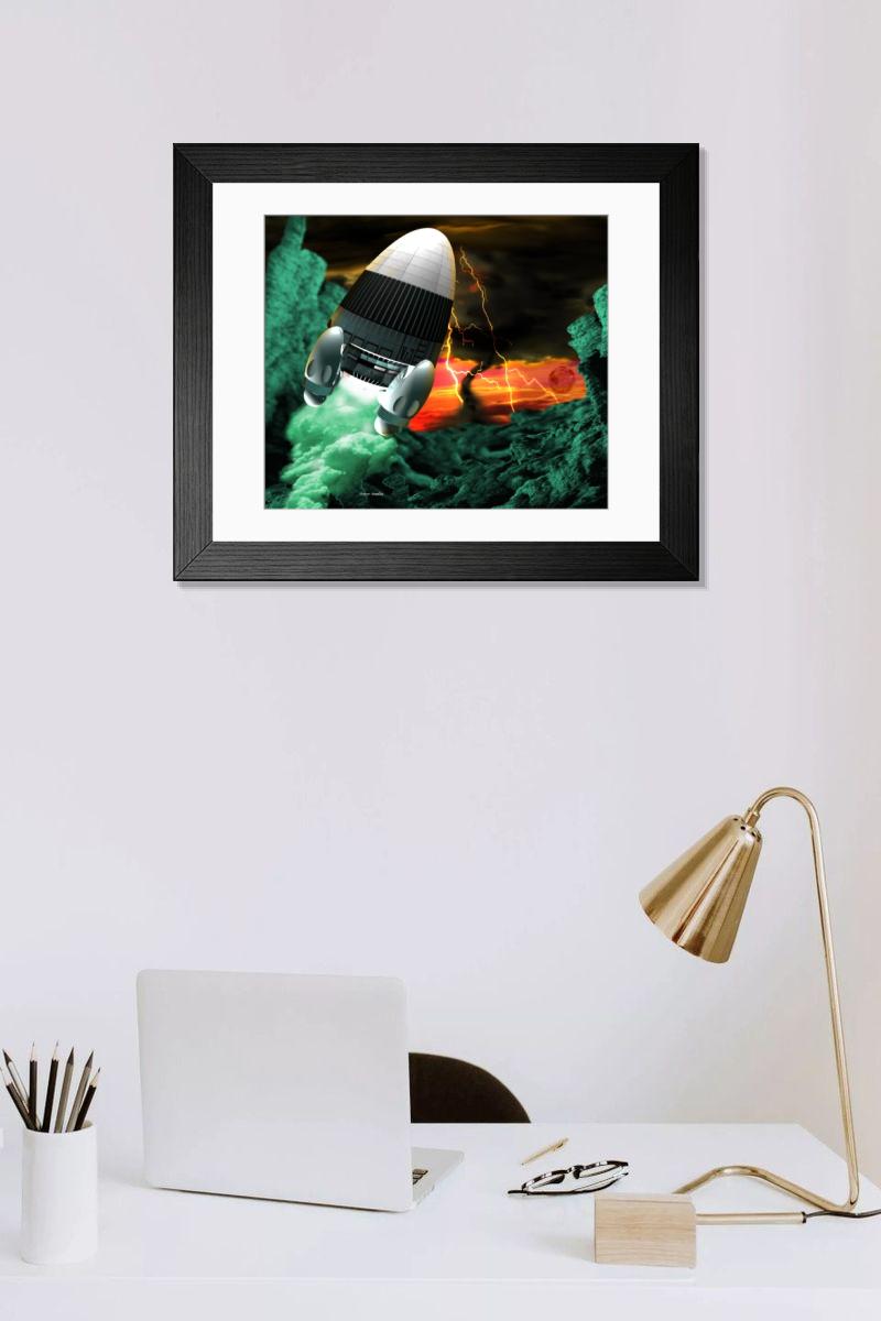 Shown hanging in a room: Modern 14"x12" (36x31cm)