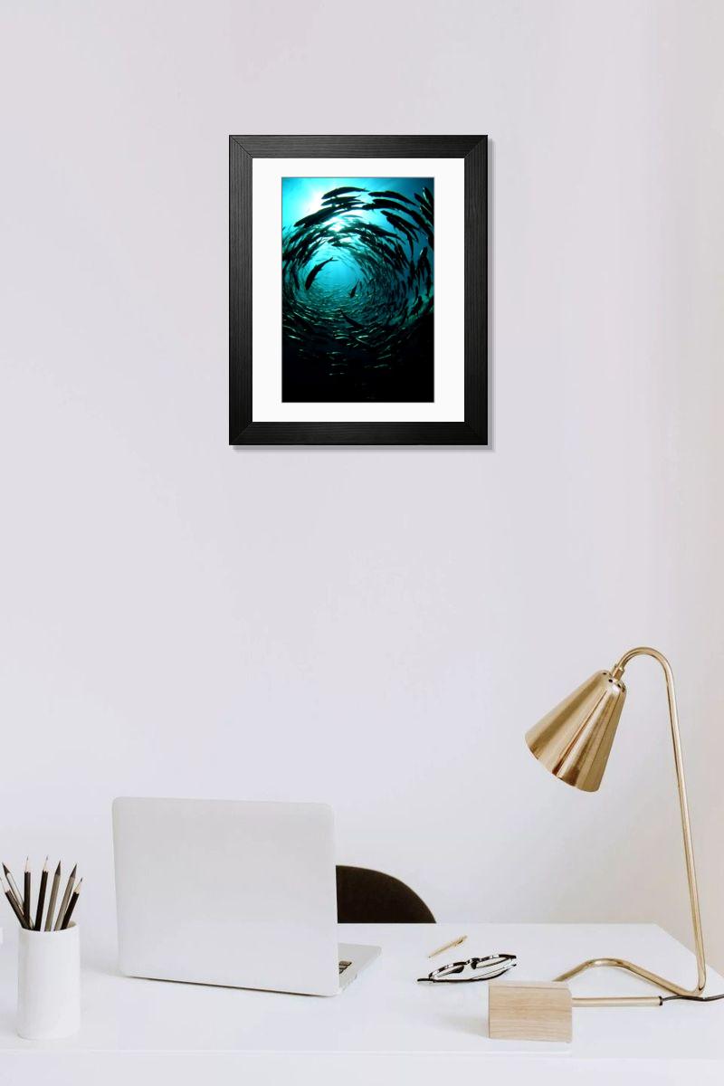 Shown hanging in a room: Modern 14"x12" (36x31cm)