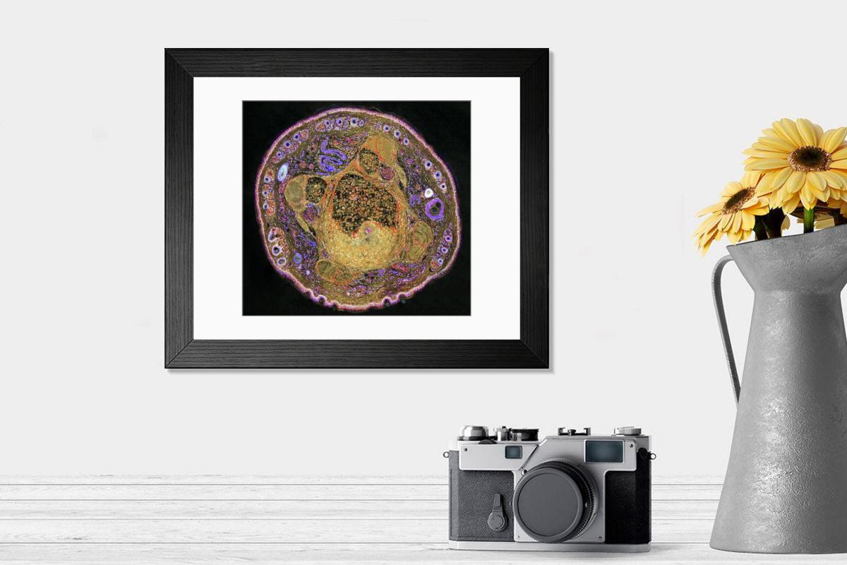 Shown hanging in a room: Modern 14"x12" (36x31cm)