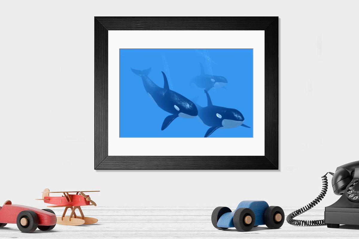 Shown hanging in a room: Modern 14"x12" (36x31cm)