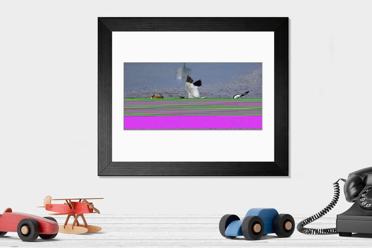 Shown hanging in a room: Modern 14"x12" (36x31cm)