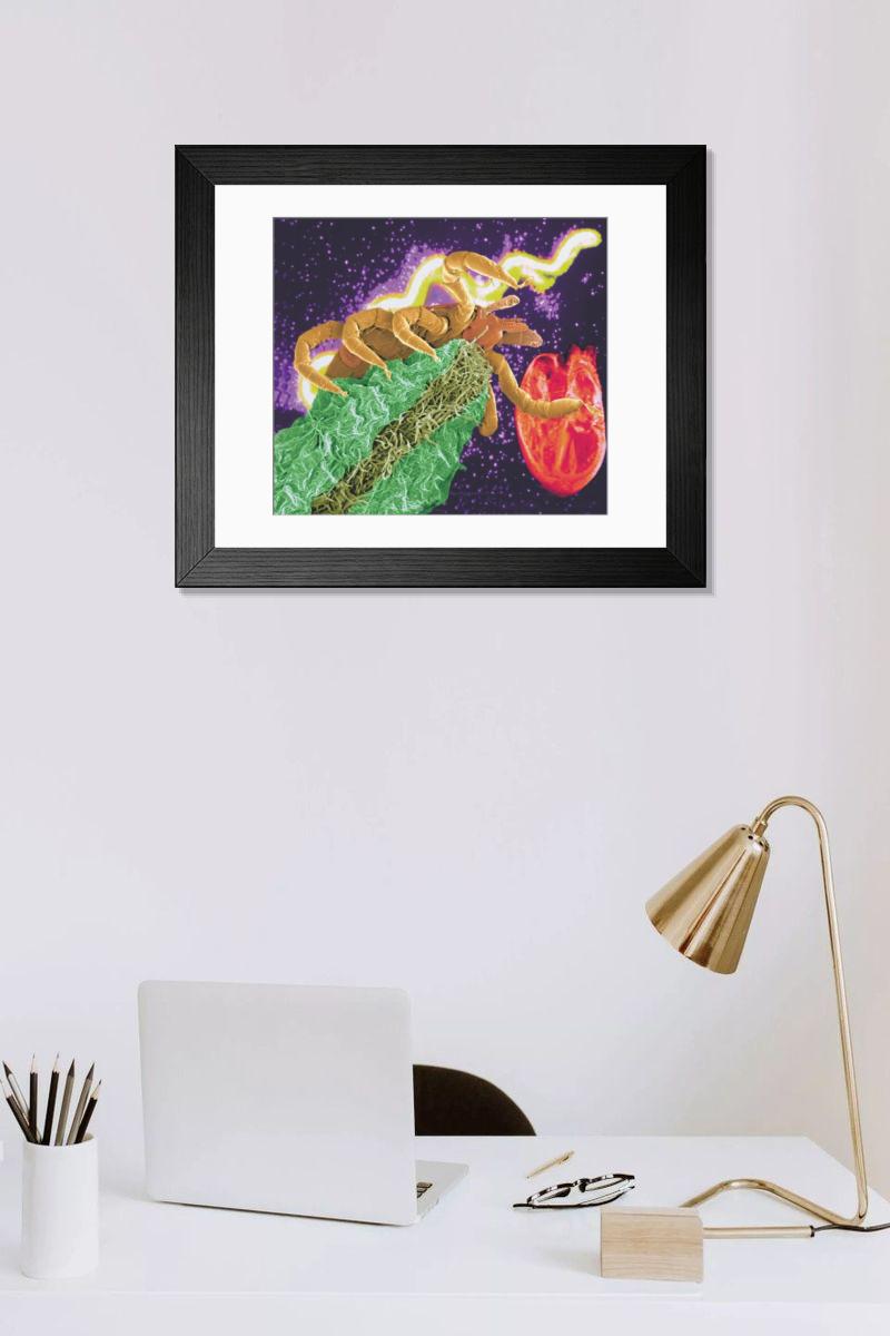 Shown hanging in a room: Modern 14"x12" (36x31cm)