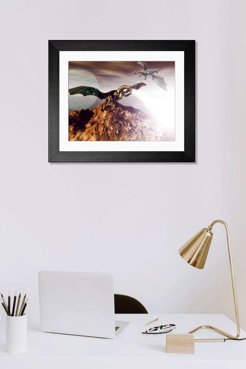 Shown hanging in a room: Modern 14"x12" (36x31cm)