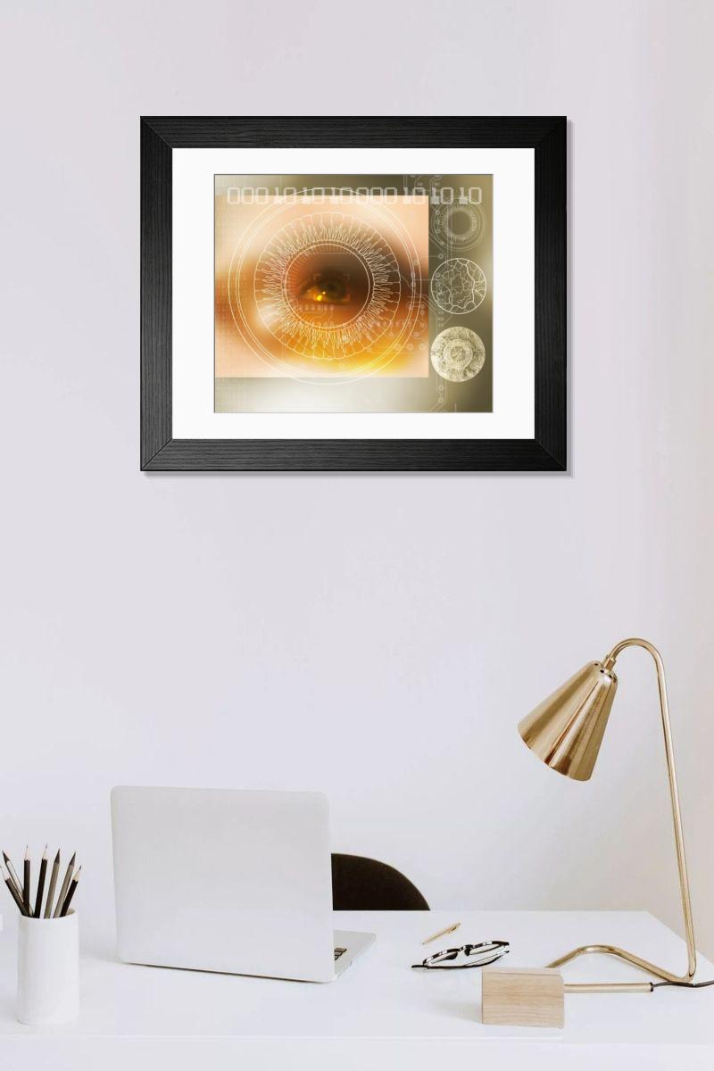 Shown hanging in a room: Modern 14"x12" (36x31cm)