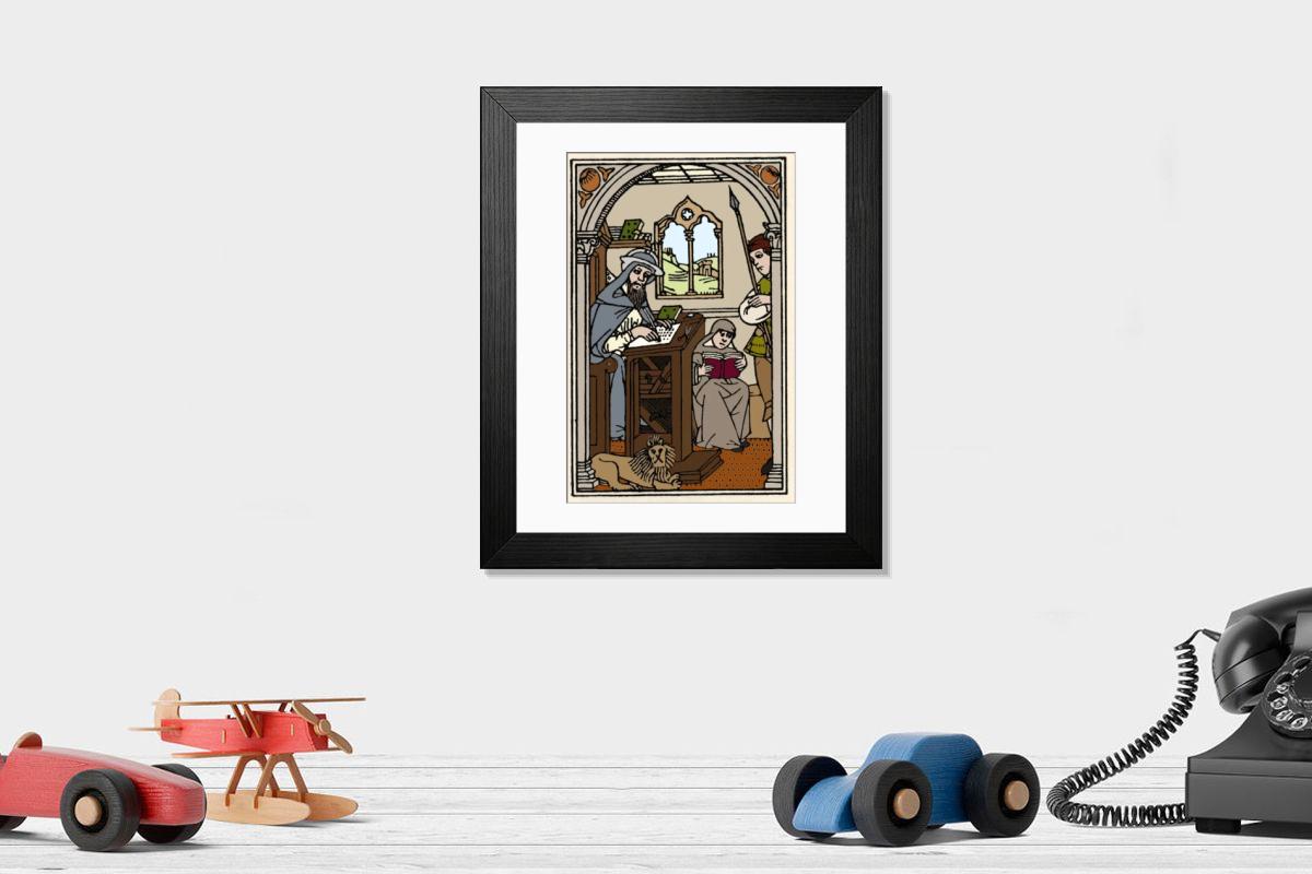 Shown hanging in a room: Modern 14"x12" (36x31cm)