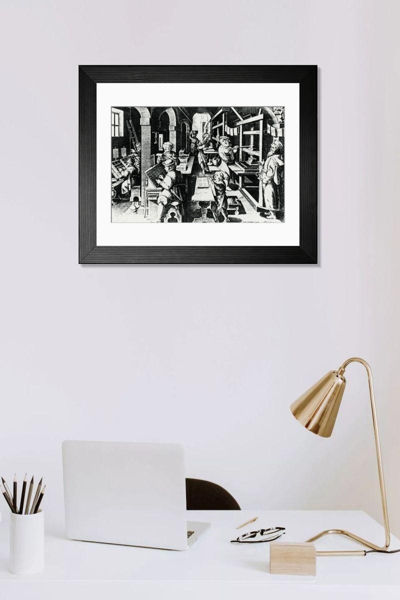 Shown hanging in a room: Modern 14"x12" (36x31cm)