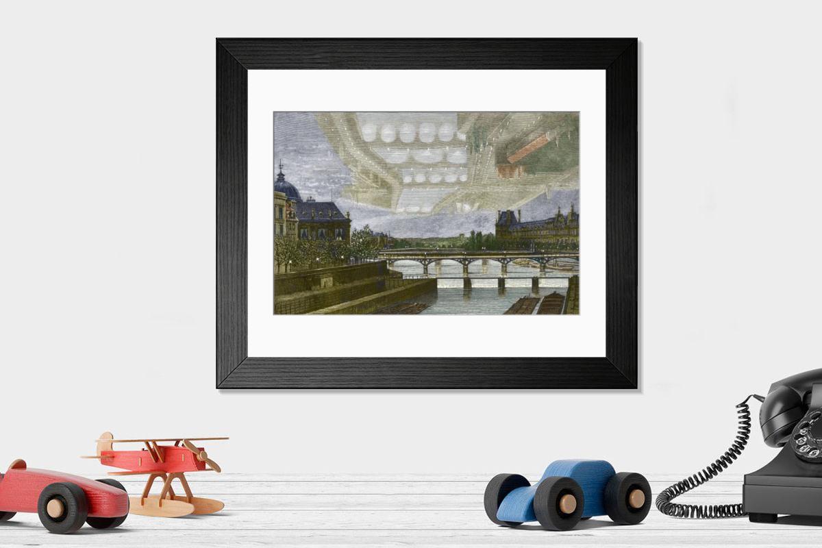 Shown hanging in a room: Modern 14"x12" (36x31cm)