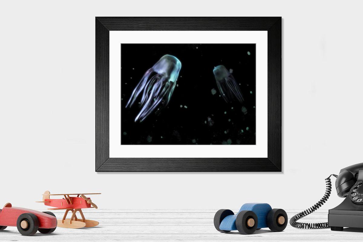 Shown hanging in a room: Modern 14"x12" (36x31cm)